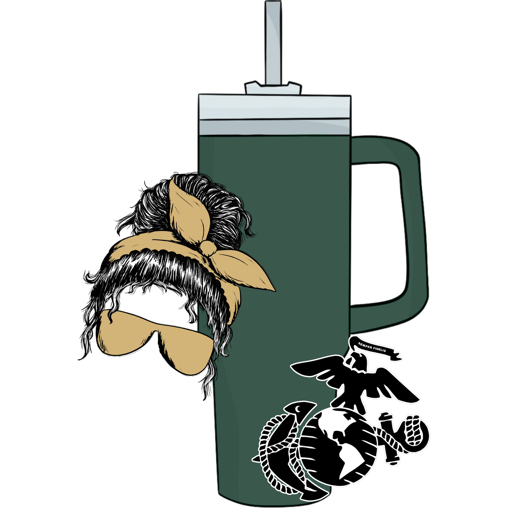 Cool Marine Corps Mom Life Design Tumbler Cup