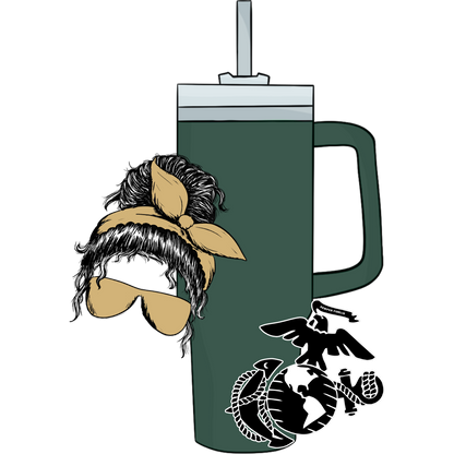 Cool Marine Corps Mom Life Design Tumbler Cup