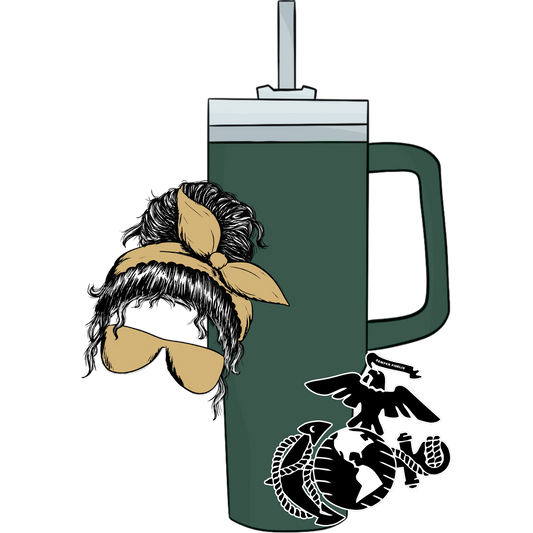 Cool Marine Corps Mom Life Design Tumbler Cup