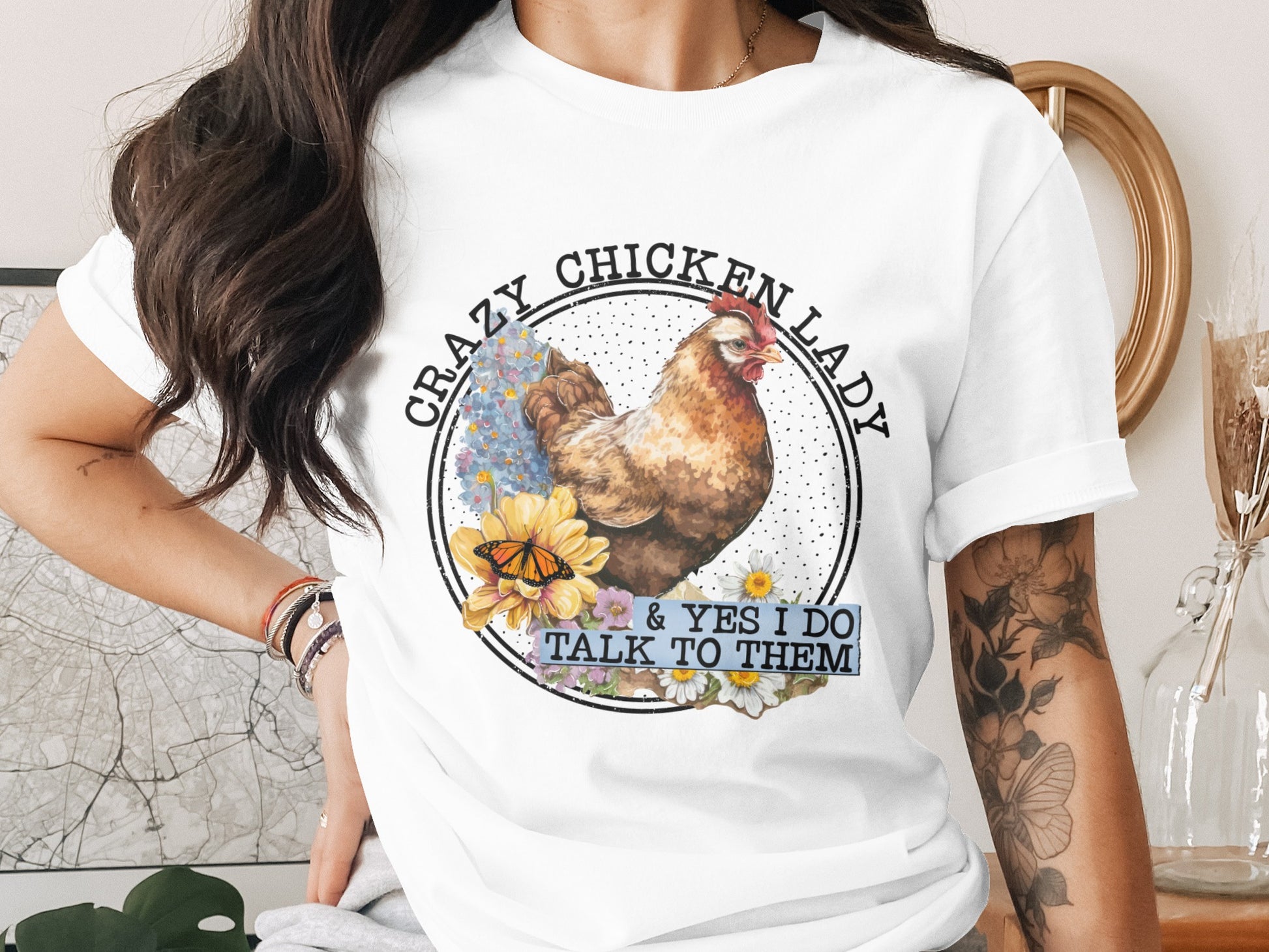 Crazy Chicken Lady Talk To Them Graphic T-shirt