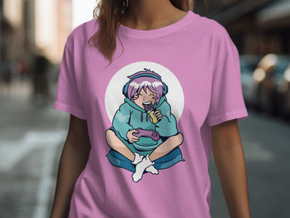 Gamer Girl Streetwear with Headphones T-Shirt
