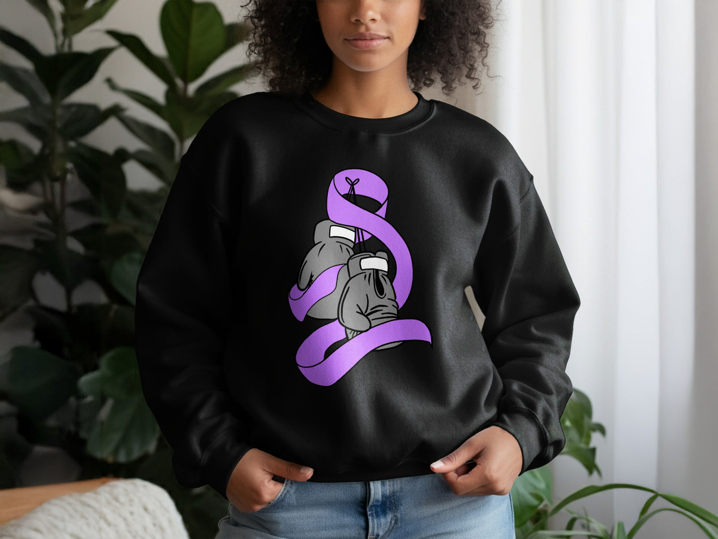 Stylish Black Sweatshirt with Unique Graphic Design