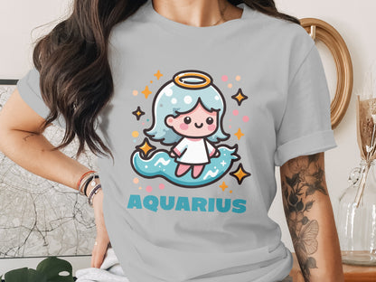 Cute Aquarius Zodiac Sign Character T-Shirt