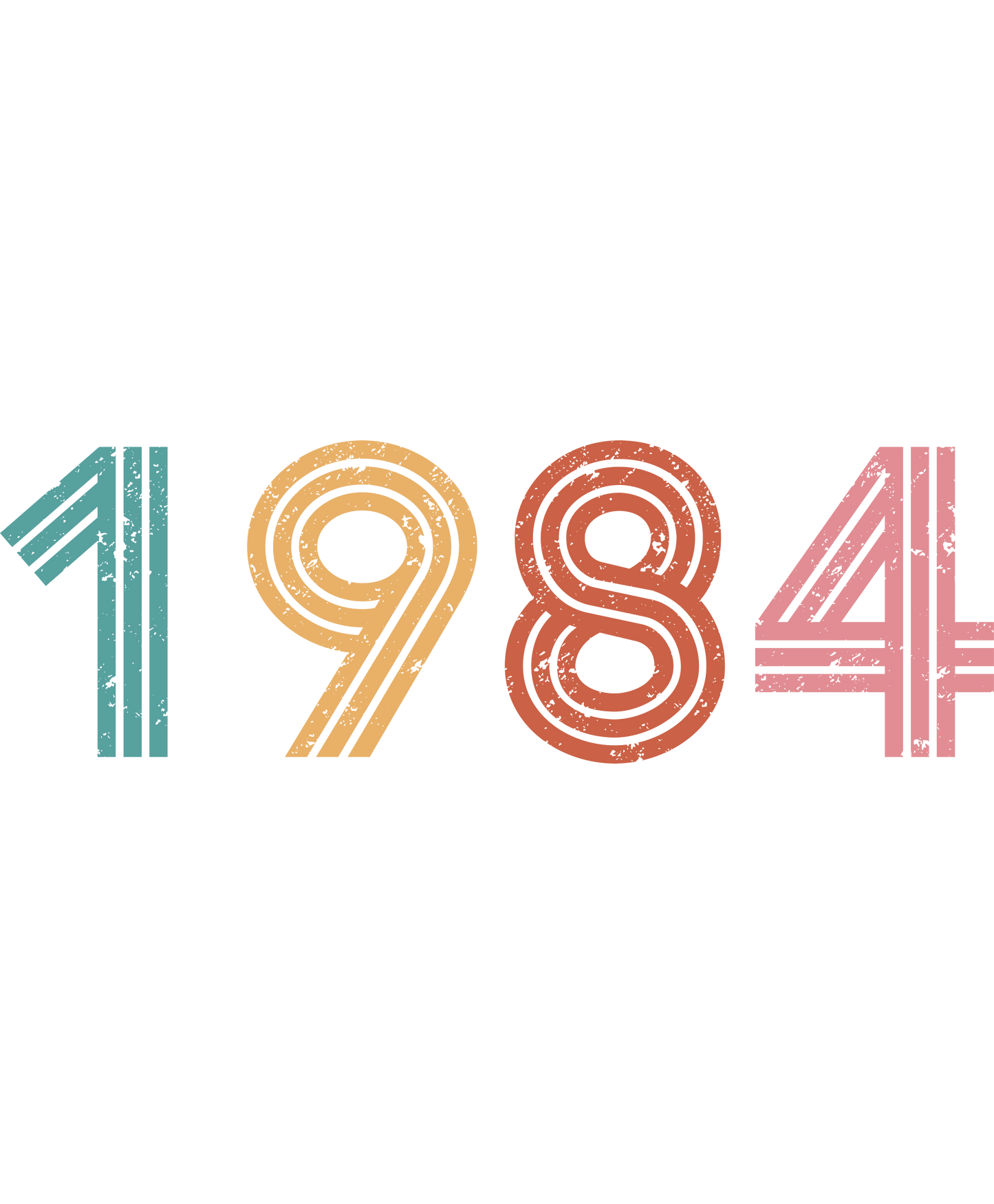 Retro 1984 Distressed Design Number Art Poster