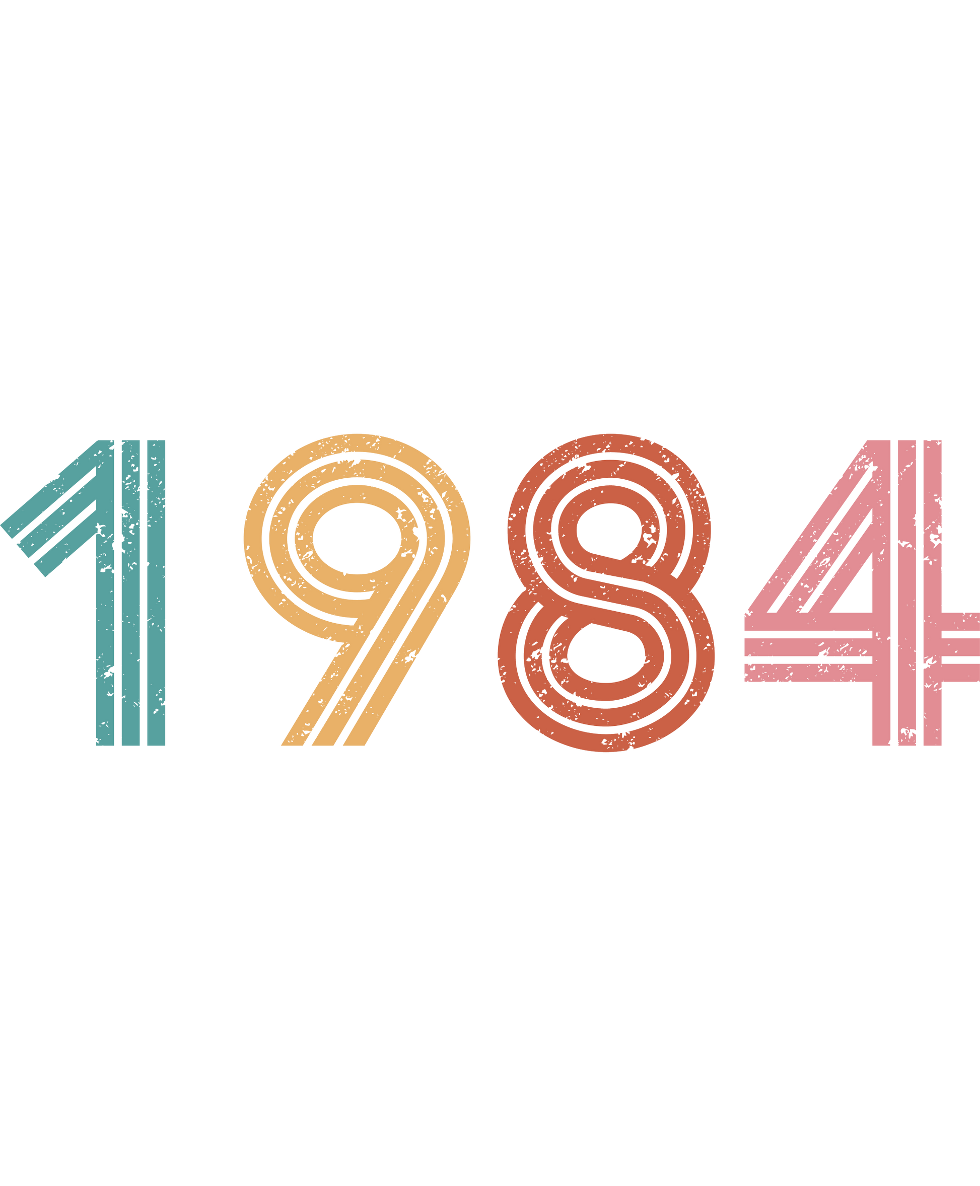 Retro 1984 Distressed Design Number Art Poster