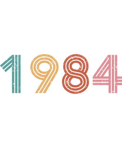 Retro 1984 Distressed Design Number Art Poster