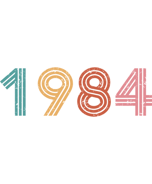 Retro 1984 Distressed Design Number Art Poster