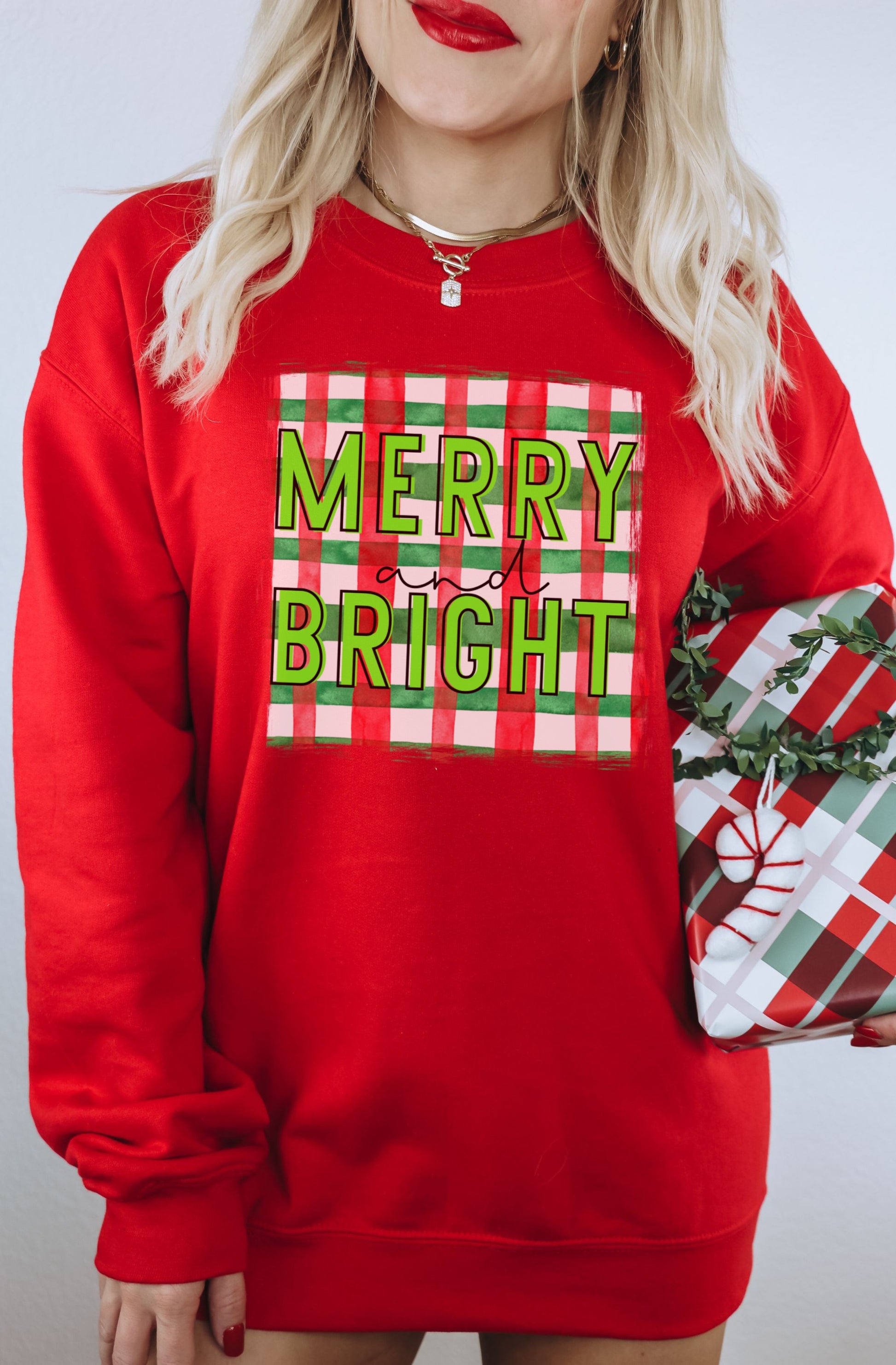 Merry and Bright Holiday Sweatshirt Perfect for Gifts