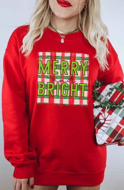 Merry and Bright Holiday Sweatshirt Perfect for Gifts