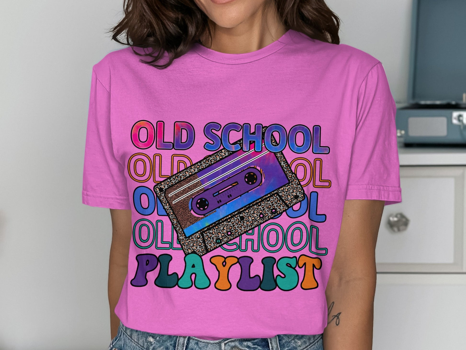 Old School Playlist Retro Music Graphic T-Shirt