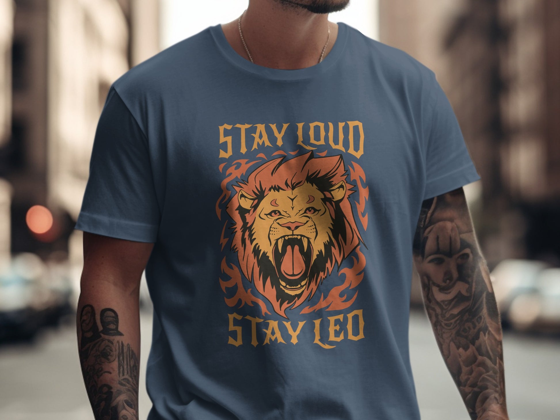 Stay Loud Stay Leo Roaring Lion Graphic T Shirt