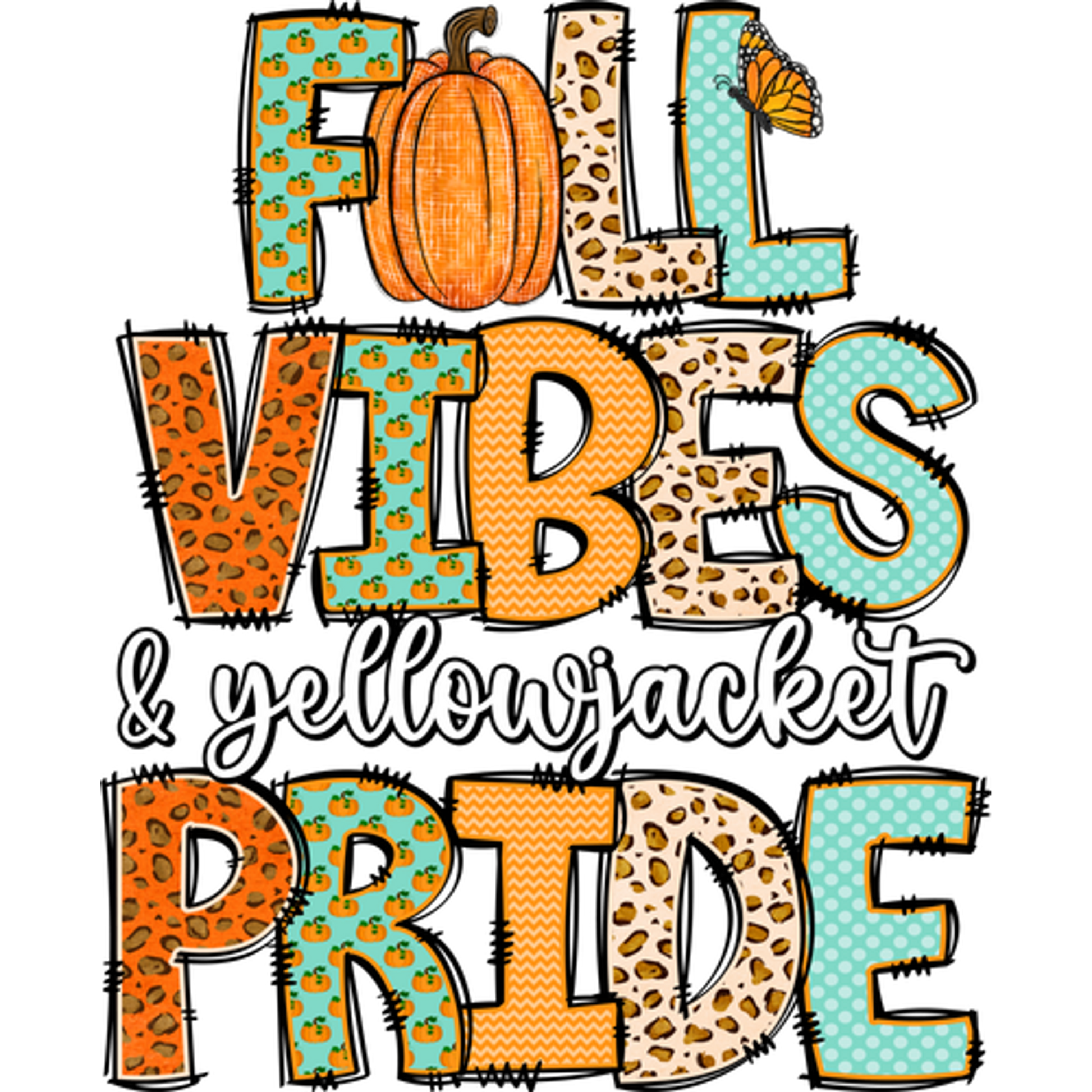 Fall Vibes Yellowjacket Pride Graphic Art Print