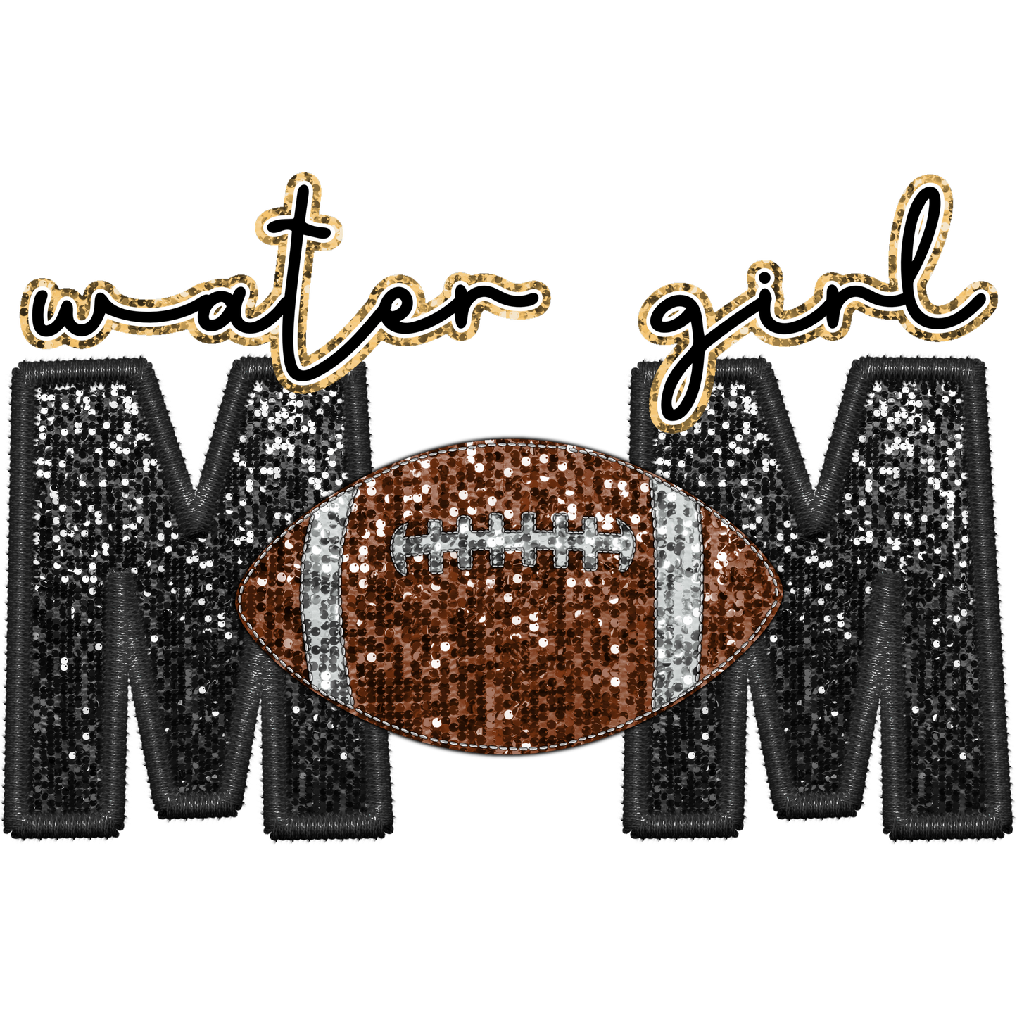Sparkly Water Girl Mom Football Fan Apparel Item