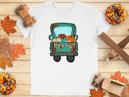 Cute Fall Pumpkins on Truck Graphic T-Shirt