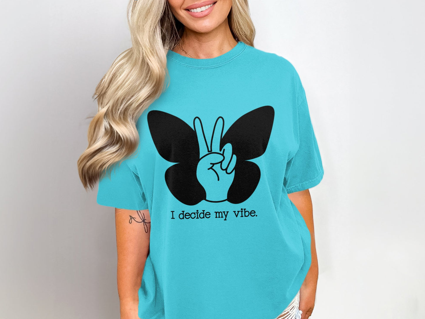 I Decide My Vibe Butterfly Peace Graphic Tee