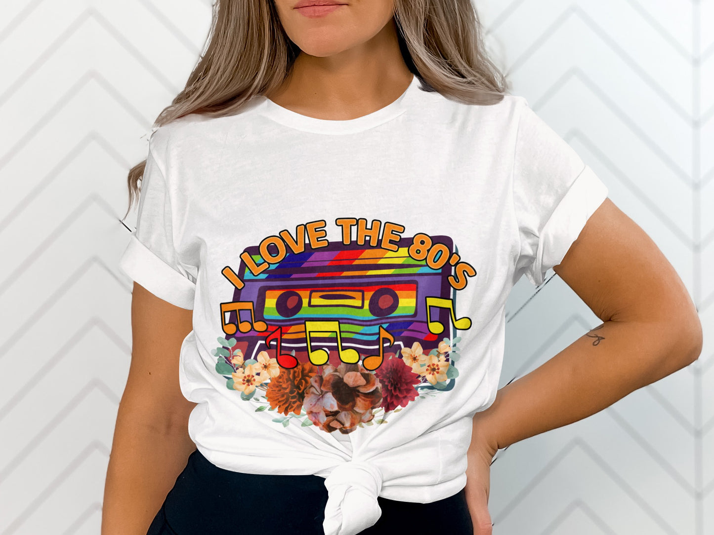 Colorful I Love The 80's Cassette Player T-shirt
