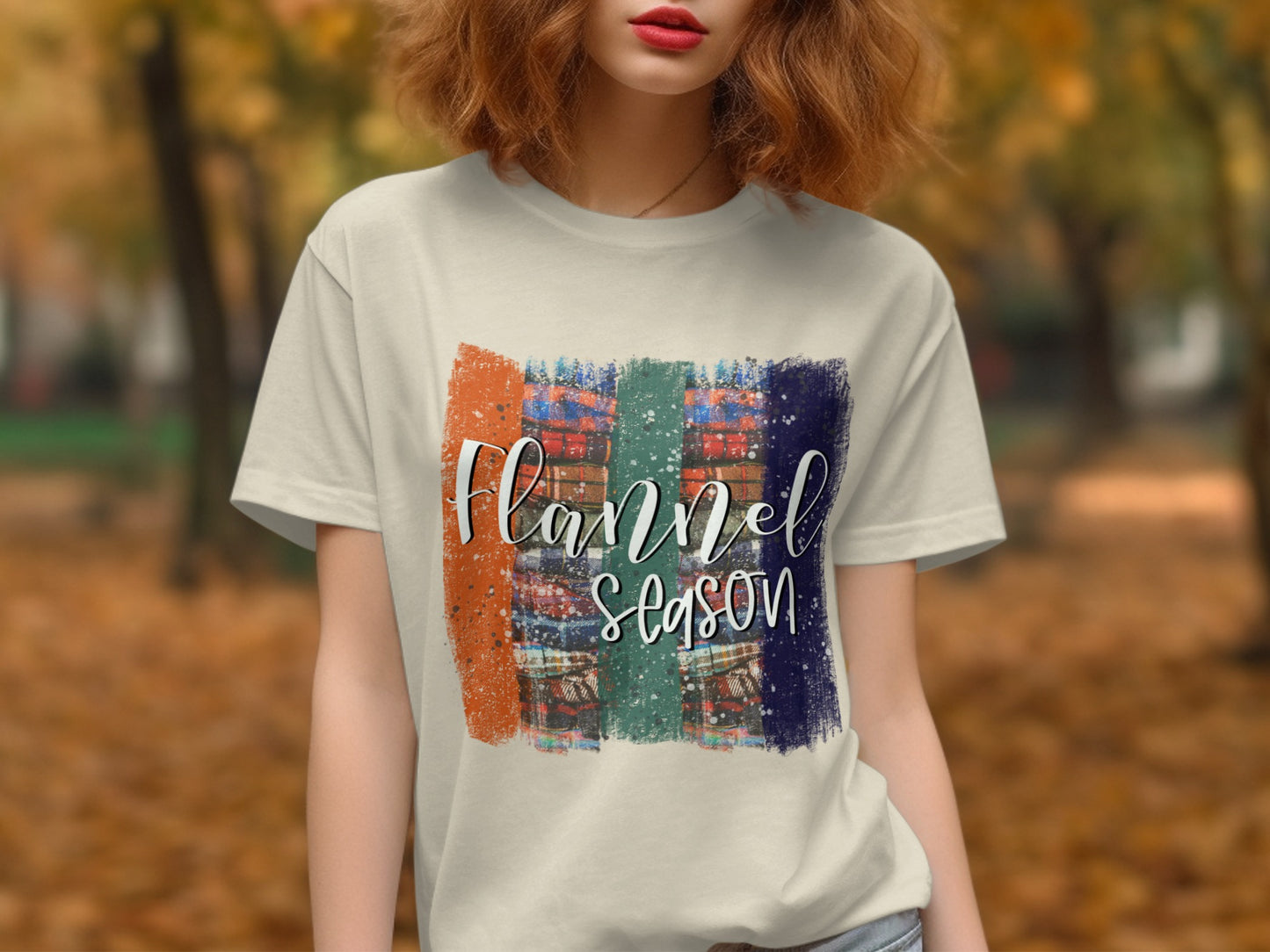 Flannel Season Graphic Tee for Stylish Outfits