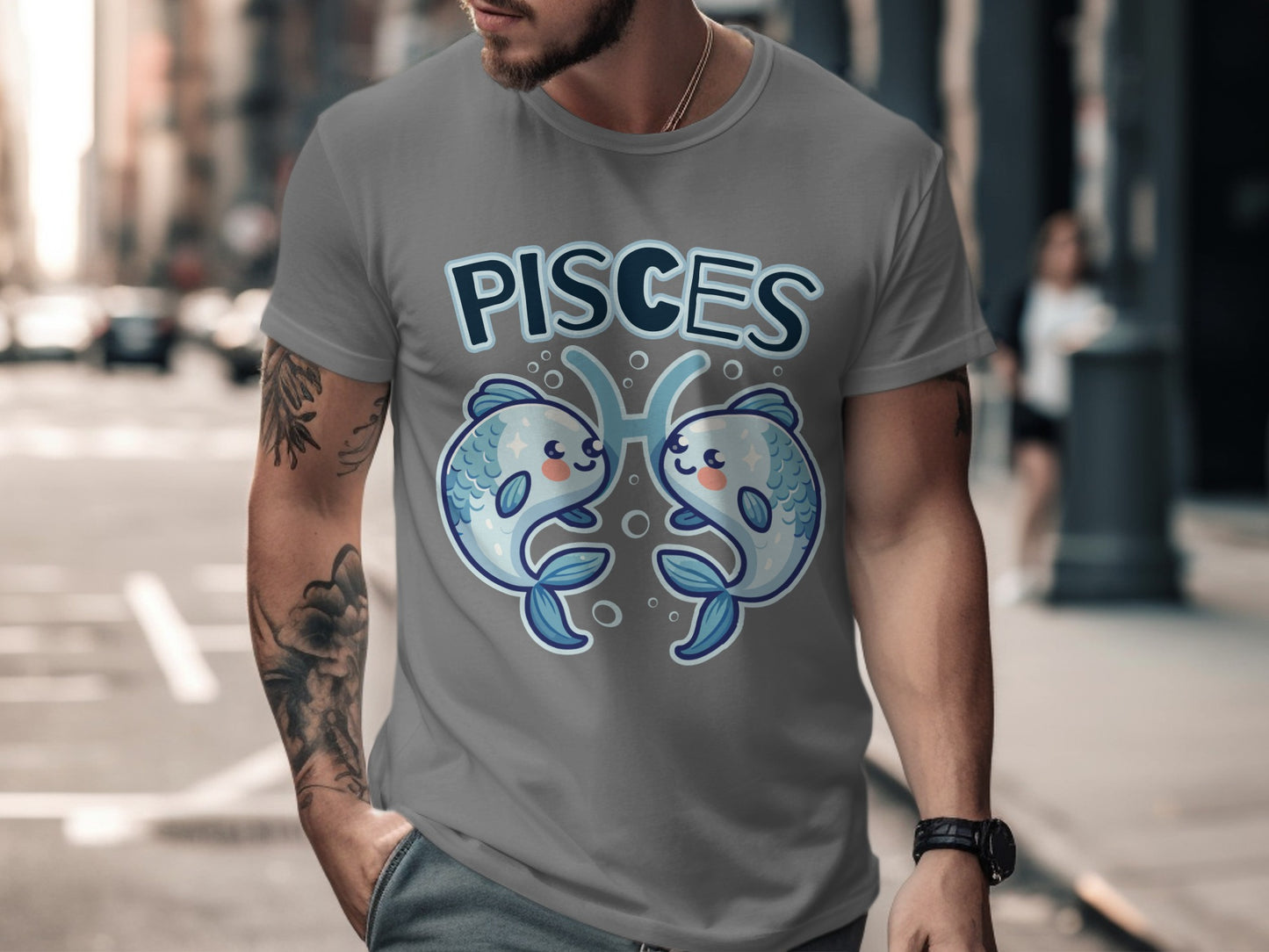 Unique Pisces Zodiac Illustration Men's Shirt