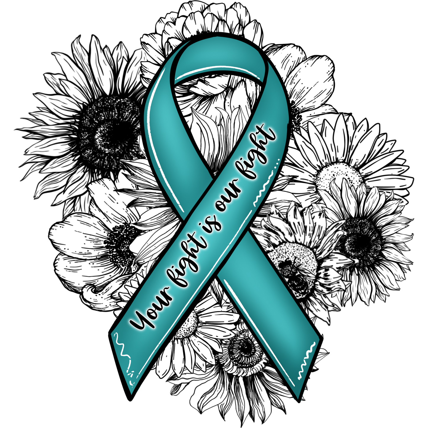 Your Fight Is Our Fight Ribbon With Flowers Art
