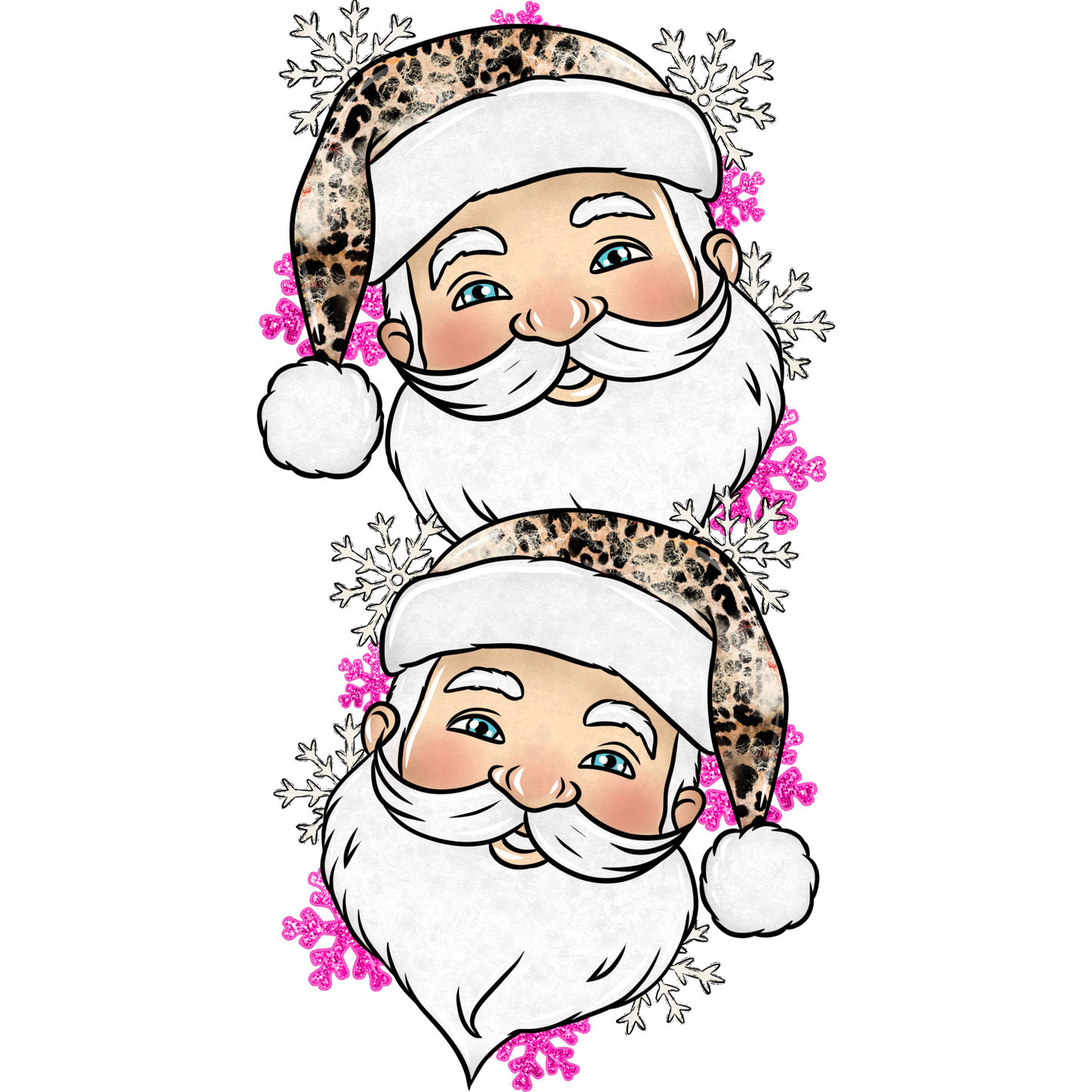Festive Santa Claus Leopard Hat Christmas Art Design