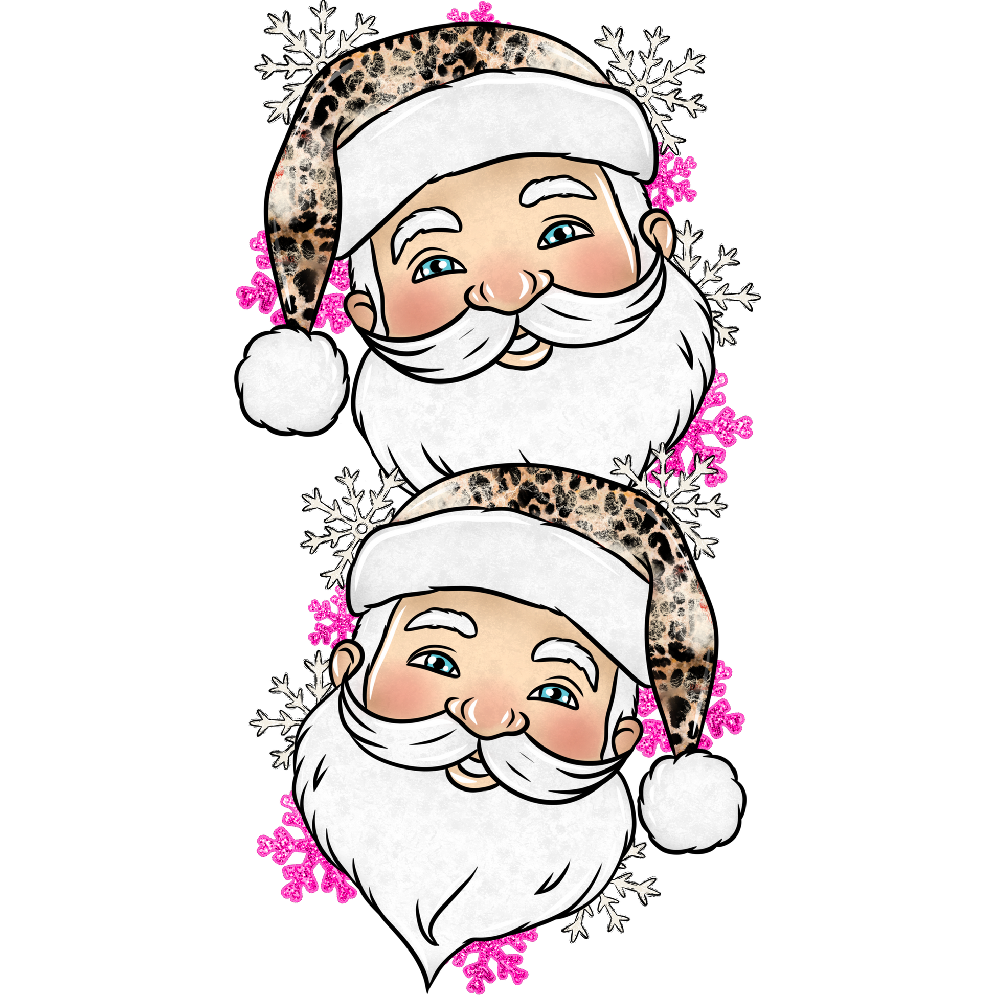 Festive Santa Claus Leopard Hat Christmas Art Design