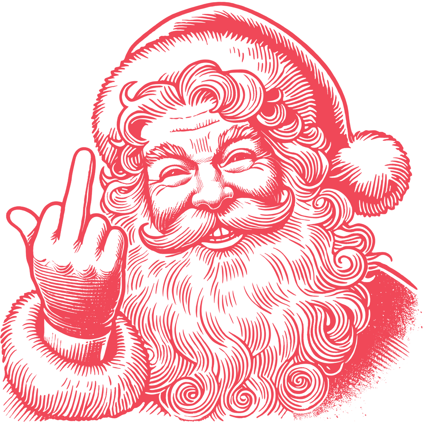 Vintage-Inspired Santa Graphic Illustration Poster