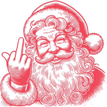 Vintage-Inspired Santa Graphic Illustration Poster