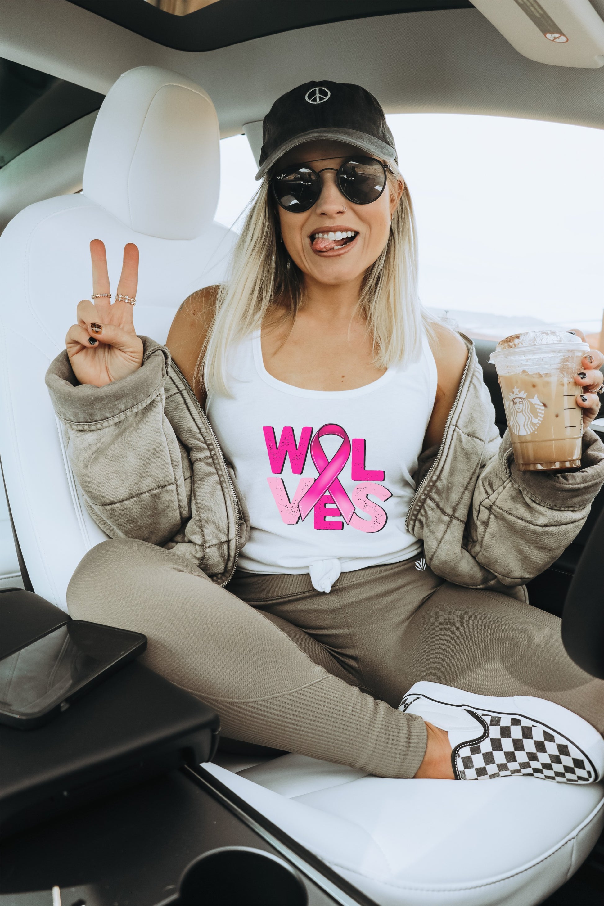 Wolves Breast Cancer Awareness Tank Top for Women