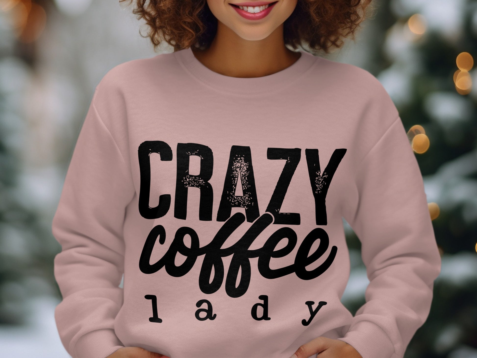 Crazy Coffee Lady Graphic Sweatshirt