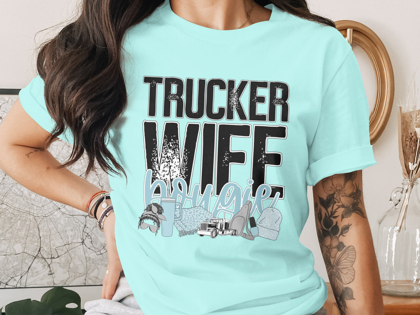 Trucker Wife Bougie Graphic Tee Trendy Shirt