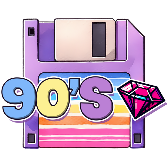 Retro 90s Floppy Disk with Gem Graphic Sticker
