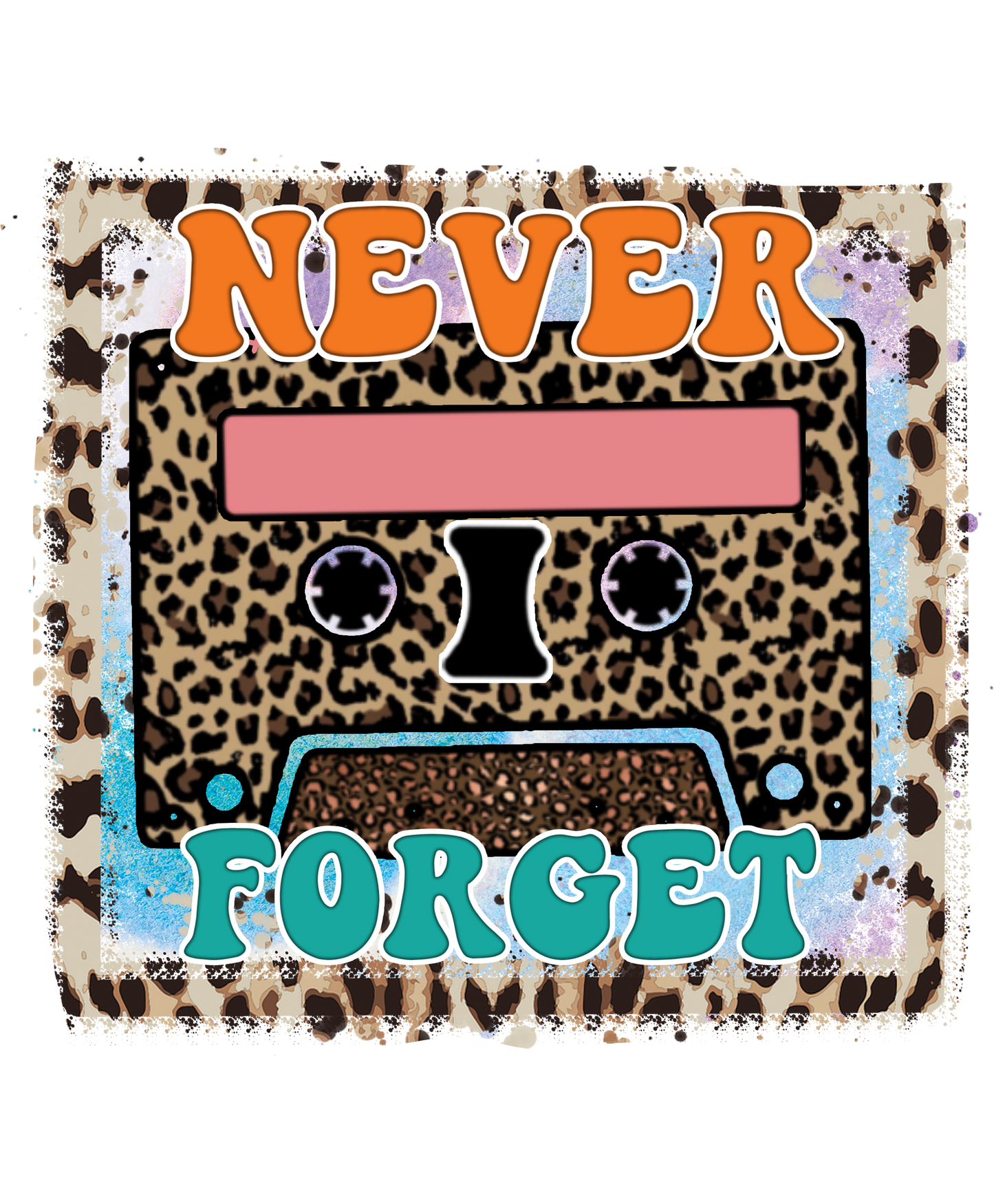 Never Forget Cassette Tape Leopard Design Product