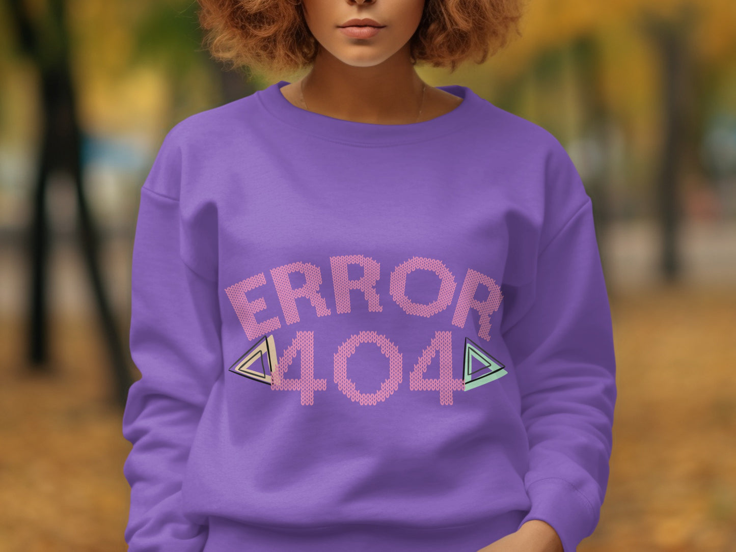 Error 404 Purple Sweatshirt Trendy Clothing Item