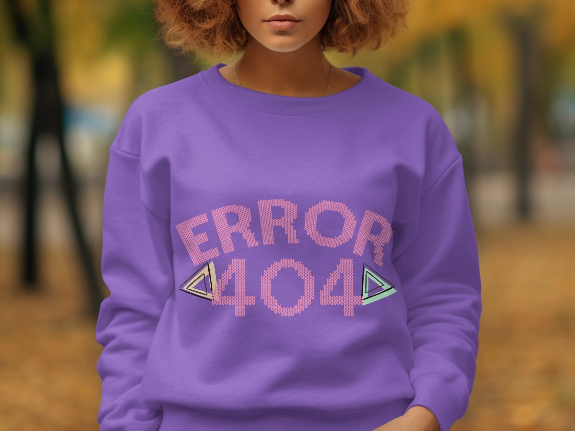Error 404 Purple Sweatshirt Trendy Clothing Item