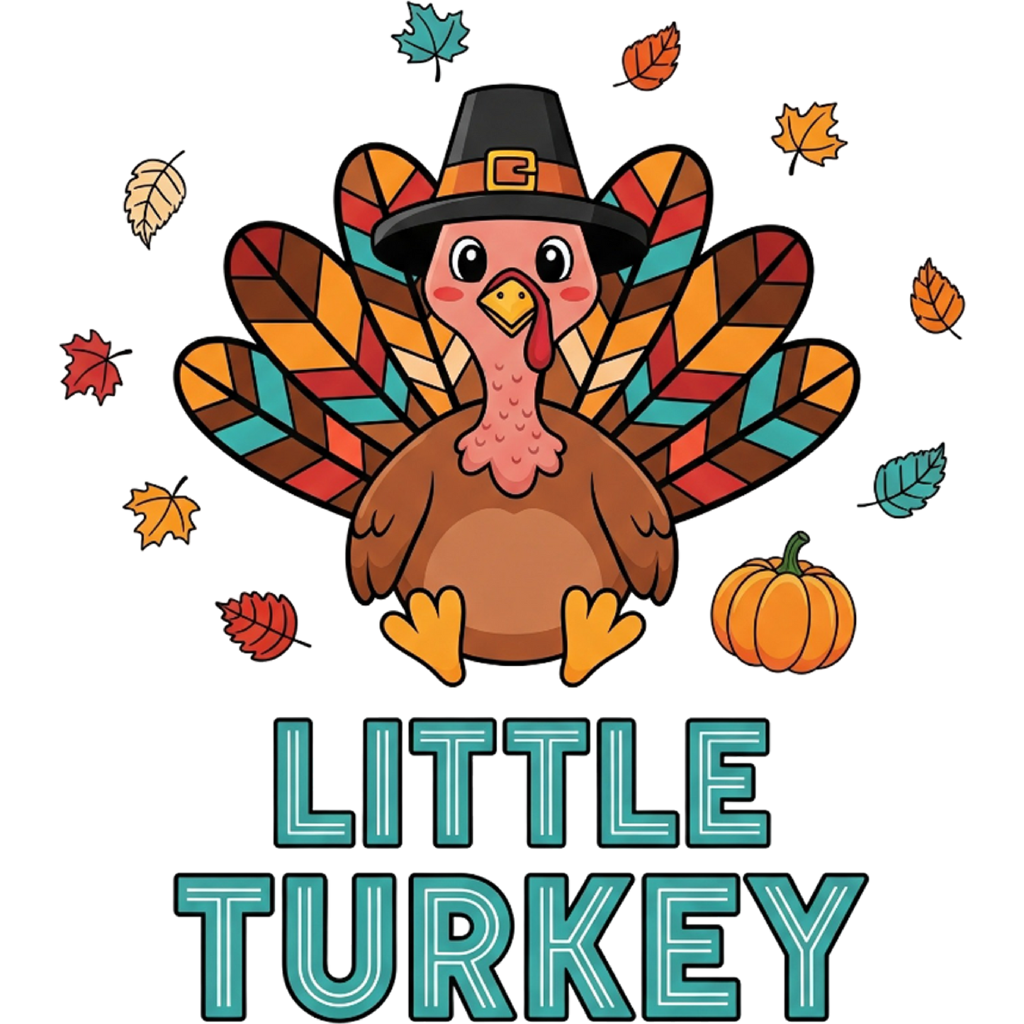 Cute Little Turkey Thanksgiving Design