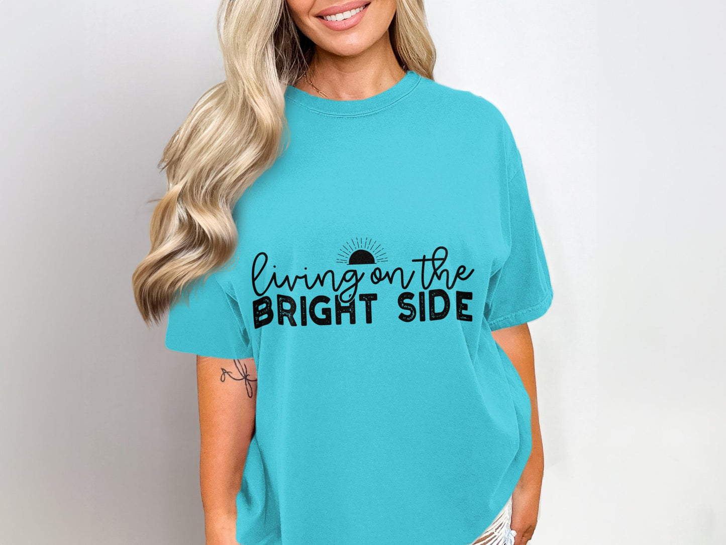 Living on the Bright Side Tee with Graphic Design