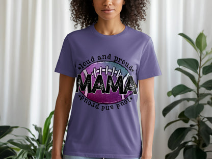Loud and Proud Mama Football Graphic T-shirt