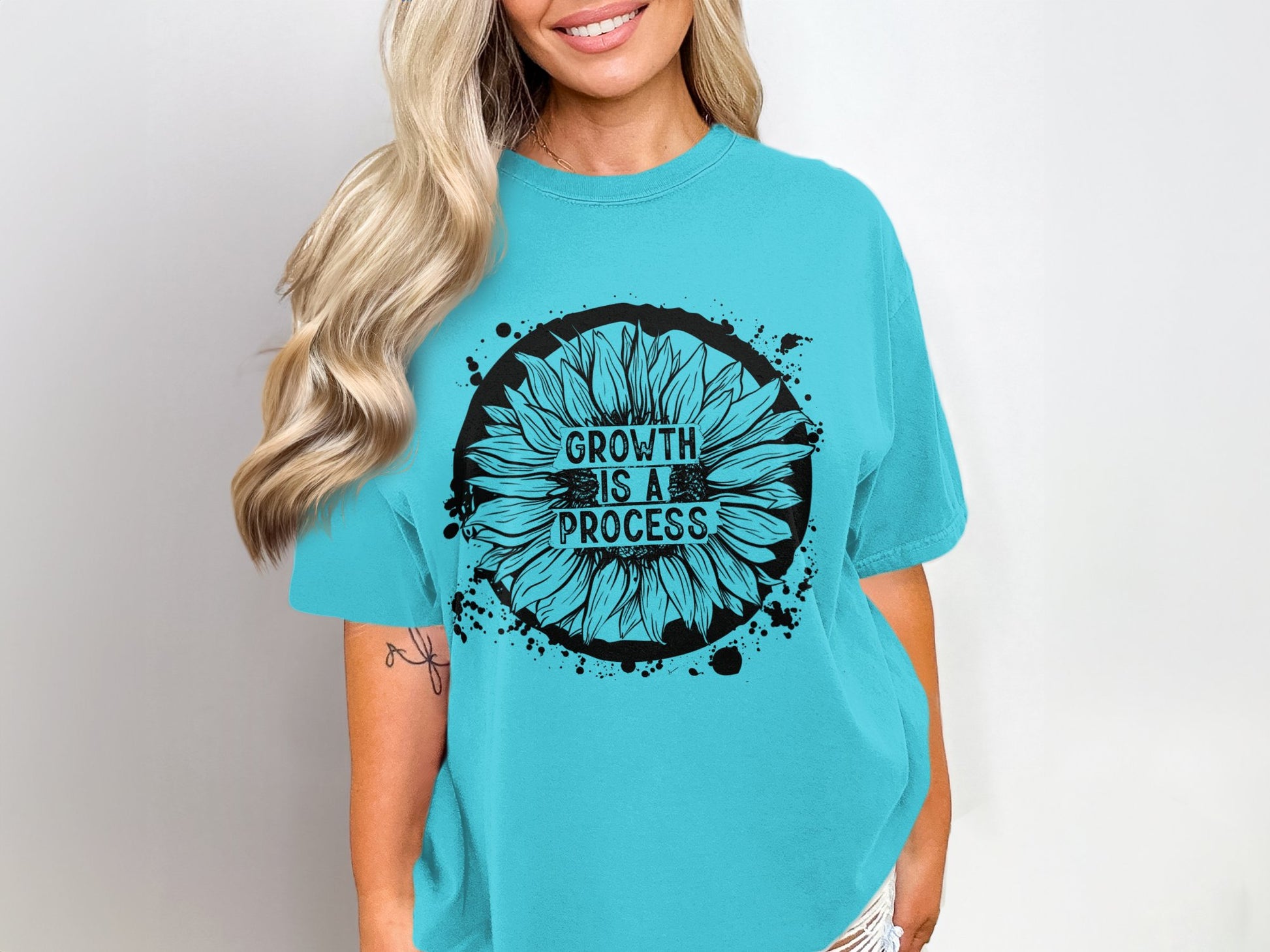 Stylish Growth Is A Process Floral Graphic Tee