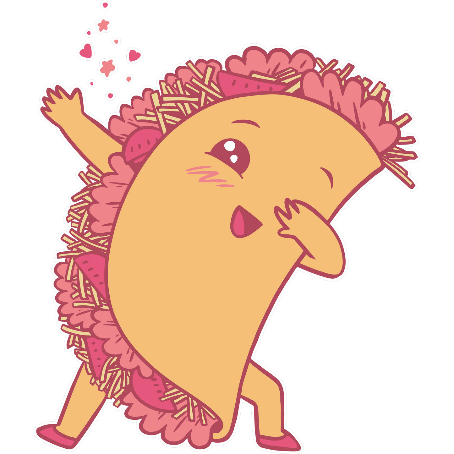 Adorable Dabbing Taco Cartoon Graphic Design