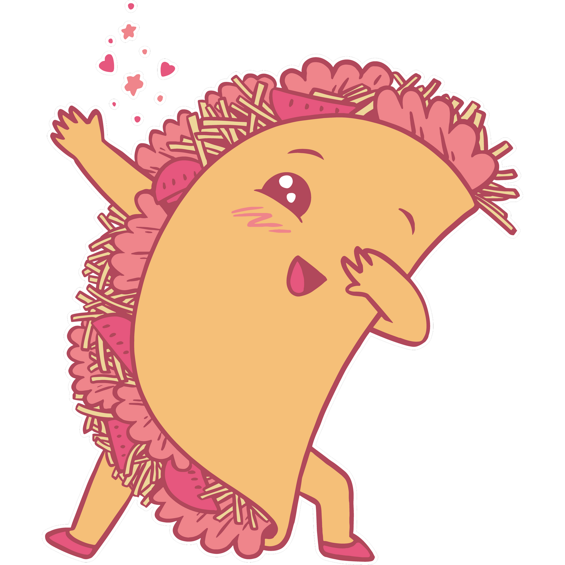 Adorable Dabbing Taco Cartoon Graphic Design