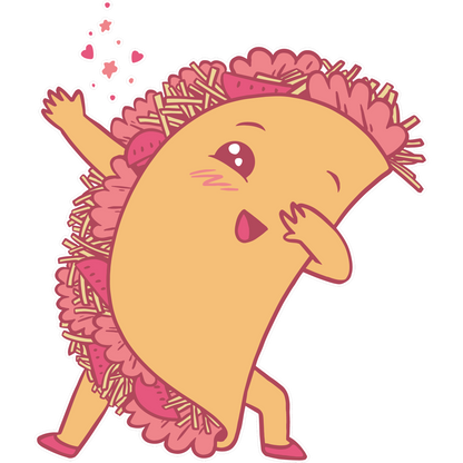 Adorable Dabbing Taco Cartoon Graphic Design