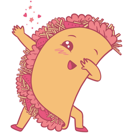 Adorable Dabbing Taco Cartoon Graphic Design