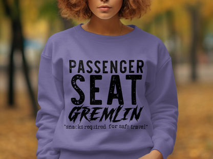 Passenger Seat Gremlin Snacks Required Sweatshirt