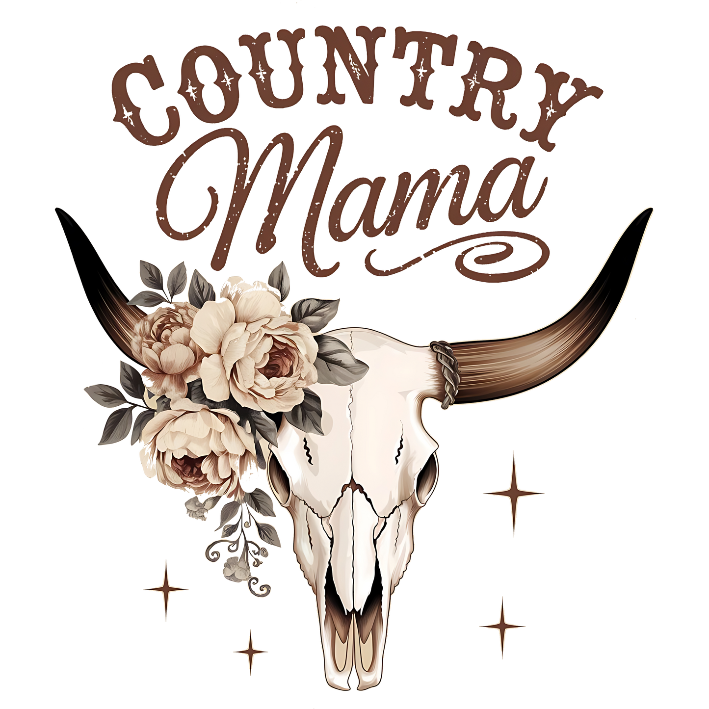 Country Mama Skull with Flowers Themed product