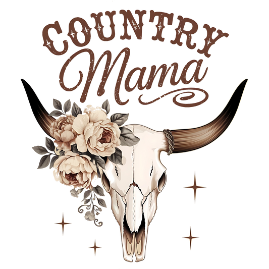 Country Mama Skull with Flowers Themed product