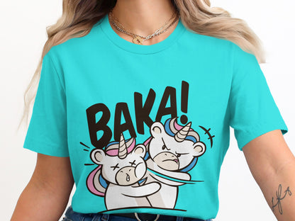 Cute Anime Style Baka Unicorn Shirt for Fun Fans