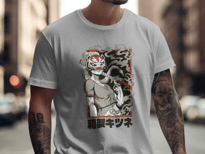 Stylish Urban Fox Warrior Tee Graphic T-Shirt
