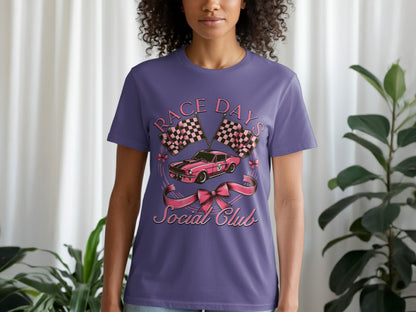 Race Days Social Club Graphic Tee for Car Enthusiasts