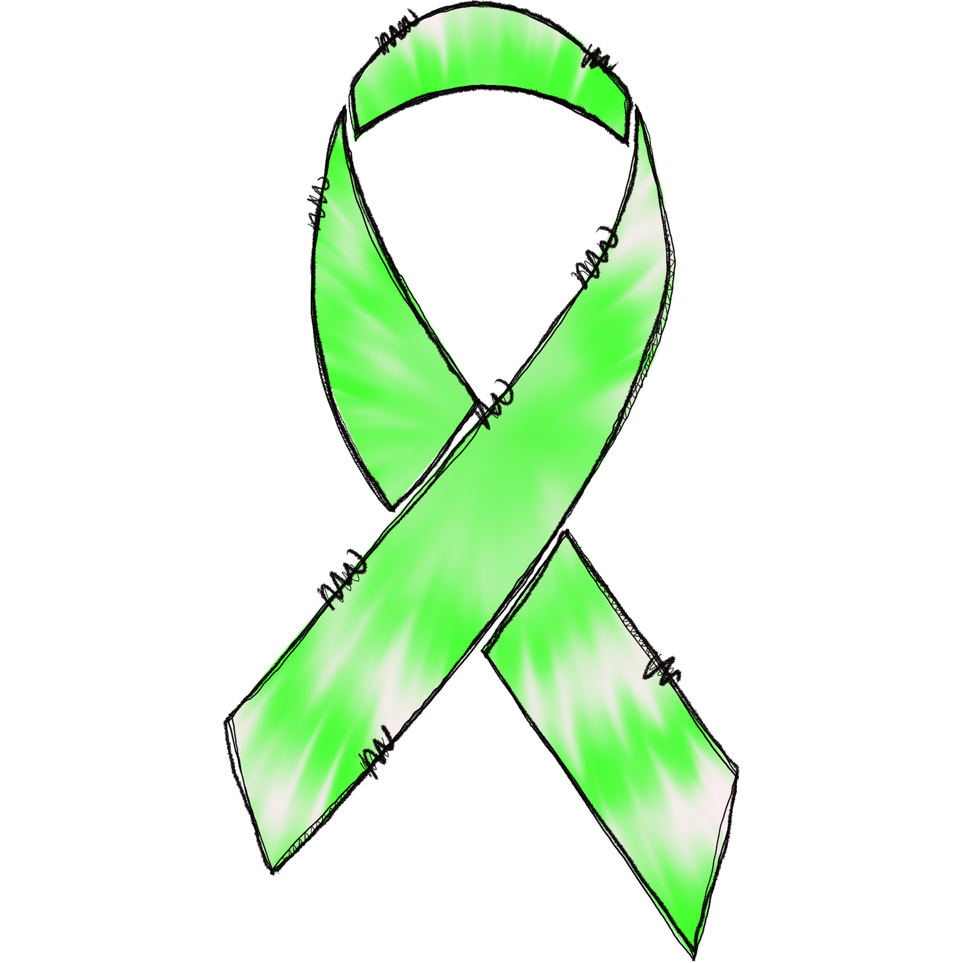 Bright Green Awareness Ribbon Accessory for Multiple Causes