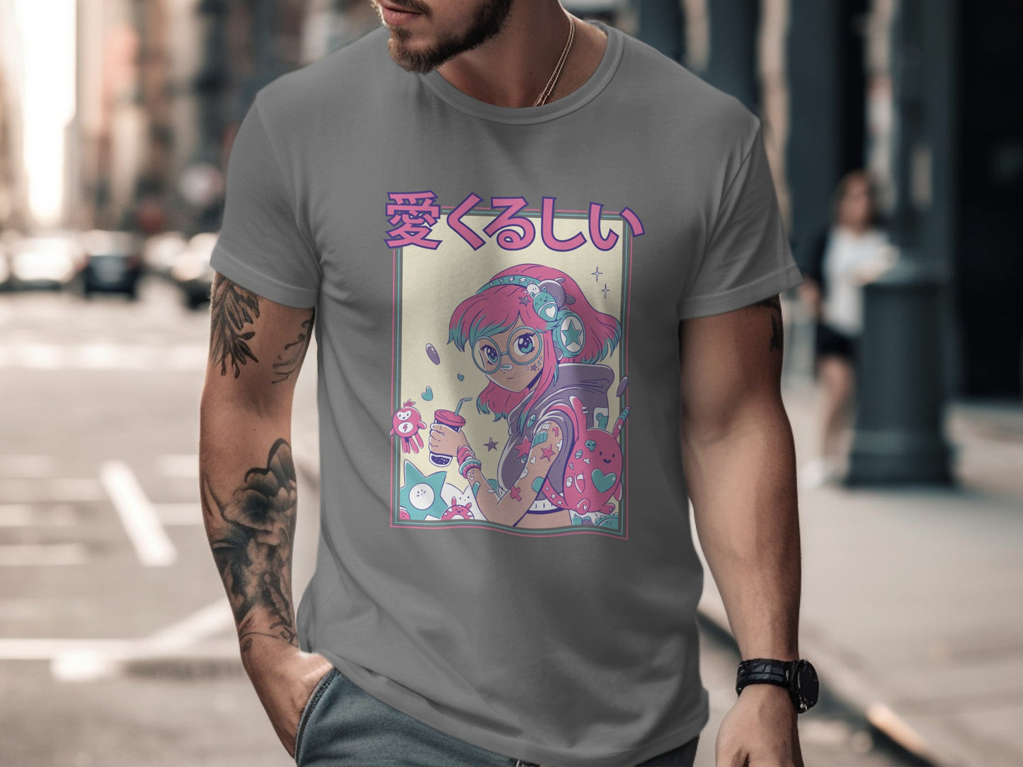 Vibrant Anime-Inspired Urban Streetwear T-shirt